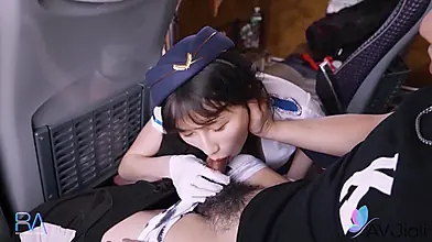 Taiwanese Brunette with Big Tits Rides a Stranger on the Bus