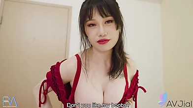 Curvy Chinese brunette enjoys passionate sex with her ex.