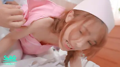Redheaded Chinese Nurse Enjoys a Threesome at the Hospital