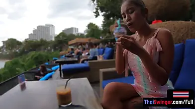 Tattooed Thai brunette amateur and her partner have steamy public sex at home, captured in POV