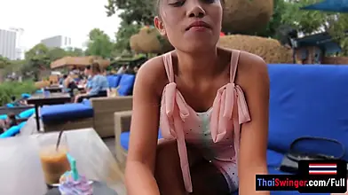 Tattooed Thai brunette amateur and her partner have steamy public sex at home, captured in POV