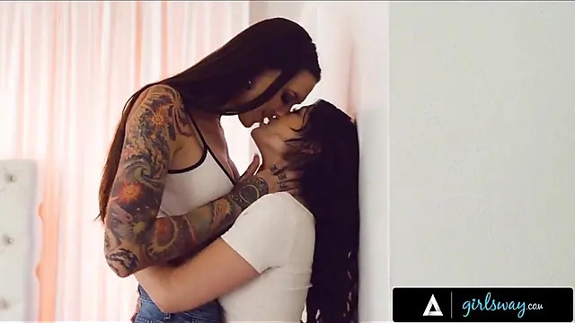 Petite Asian Roommate Gets Rough Fingered By Tall Bully Girl