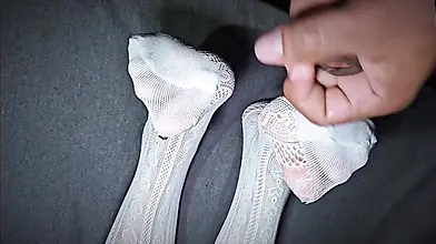 Meias suadas, fantasia de fetiche nos pés