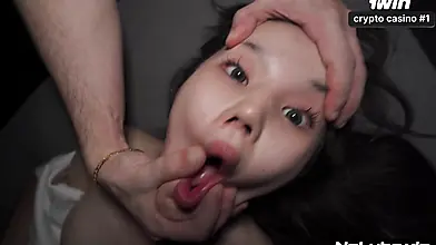 Innocent Japanese Teen's First Rough Gangbang with 3 Hung Men